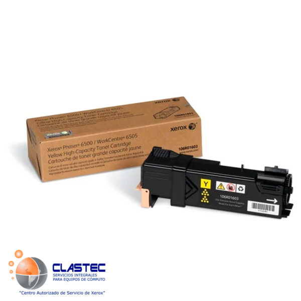 Toner Amarillo Alta Capacidad Xerox (106R01603) para las impresoras modelos: Phaser 6500; Workcentre WC 6505