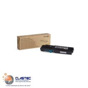 Toner Cyan Alta capacidad Xerox (106R02233) para las impresoras modelos: Phaser 6600; Workcentre WC 6605